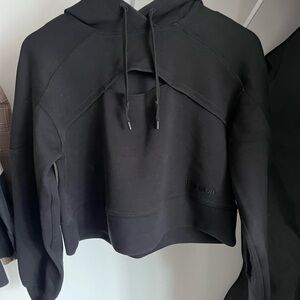 Lululemon Black Centered crop Hoodie